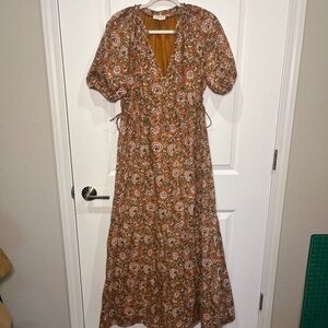 Sezane Yellow Floral Maxi Dress Size 40, Size 8